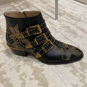 Chloe Susanna Studded Leather Ankle Boots